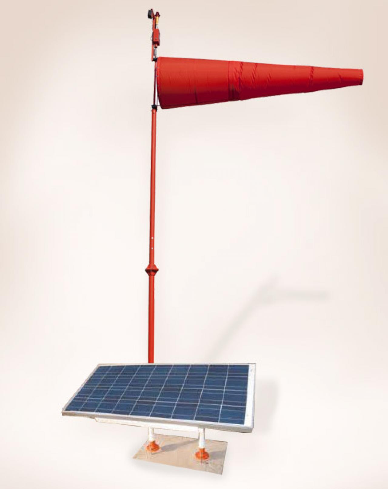 Manga de viento con panel solar